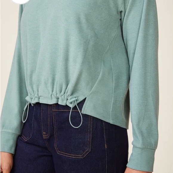 NWOT Anthem Heather Pink/Mauve Long Sleeve Women's Top with Bungee Waist - Picture 6 of 6